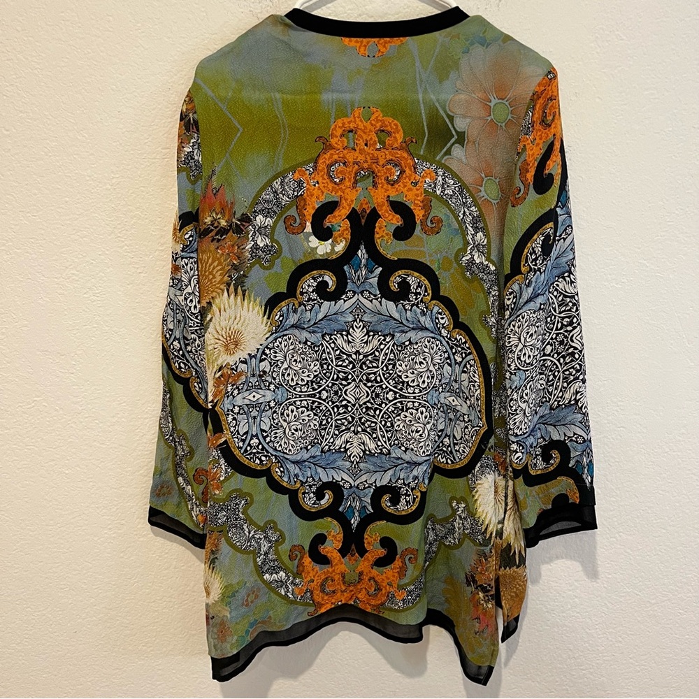 Citron Butterfly Radiance Glow Silk Tunic - Picture 6 of 8
